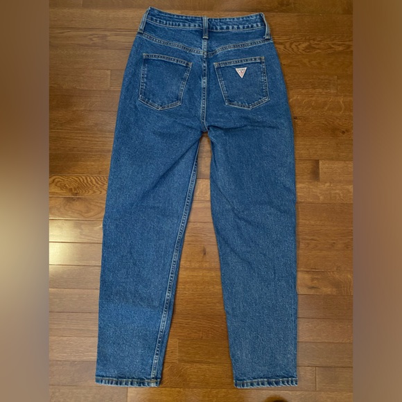 Guess Mom Jeans Medium Blue Wash High Rise Stretch Size 25 - Picture 2 of 12
